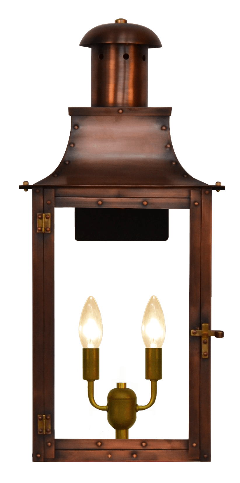Somerset Wall Mount Electric Lantern — Antique Copper, 20" x 9"