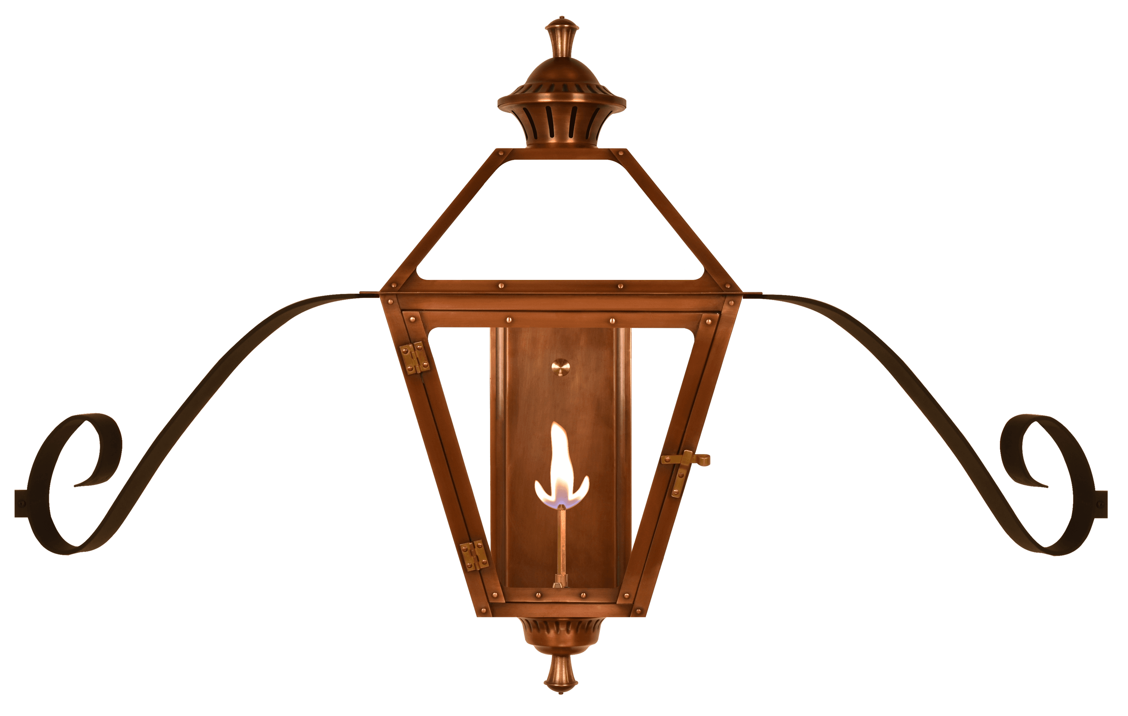 Amherst Wall Mount Natural Gas Lantern — Antique Copper, 22.5" x 12"